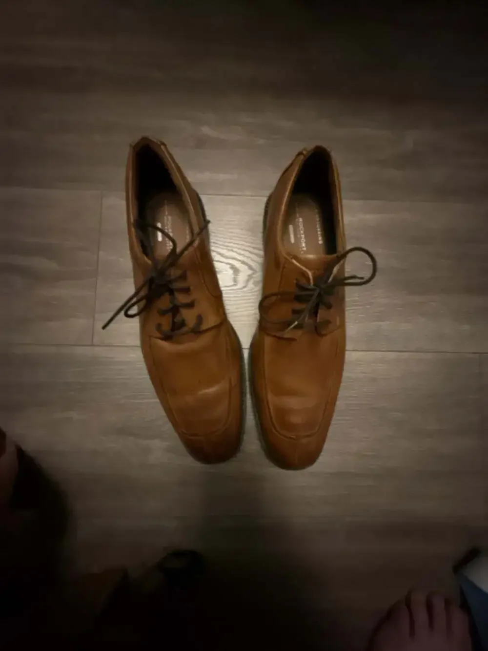 Rockport Men's Leather Dress Shoes Tan Brown Lace Up Oxfords